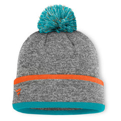 Miami Dolphins Motion Cuffed Knit Hat with Pom - Heather Gray outlet
