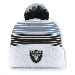 Las Vegas Raiders Ghost Cuffed Knit Hat with Pom - White cheap