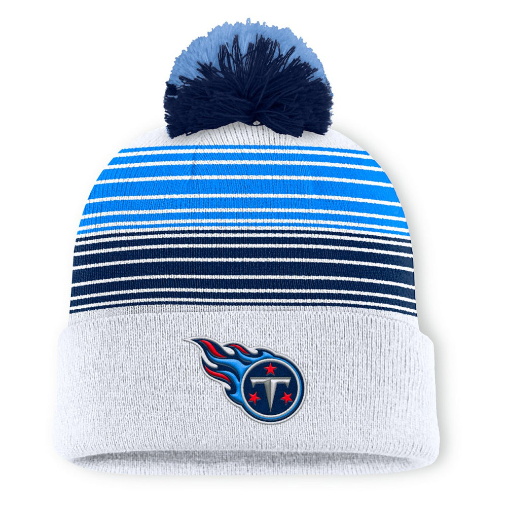 Tennessee Titans Ghost Cuffed Knit Hat with Pom - White sale