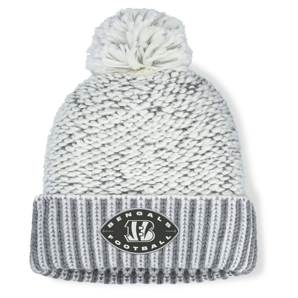 Cincinnati Bengals Women's Pro Set Cuffed Knit Hat with Pom - Heather Gray on sale