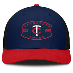 Minnesota Twins Cutoff Adjustable Trucker Hat Navy/Red