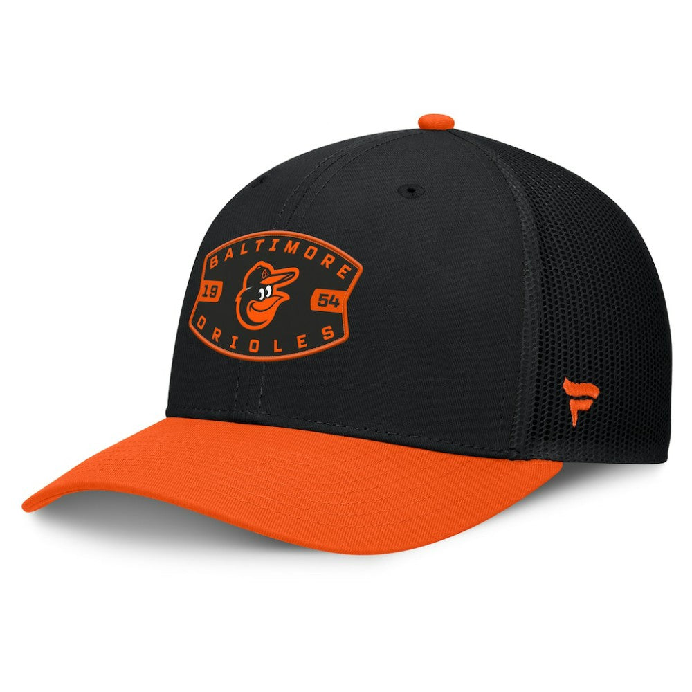 Baltimore Orioles Cutoff Adjustable Trucker Hat Black/Orange