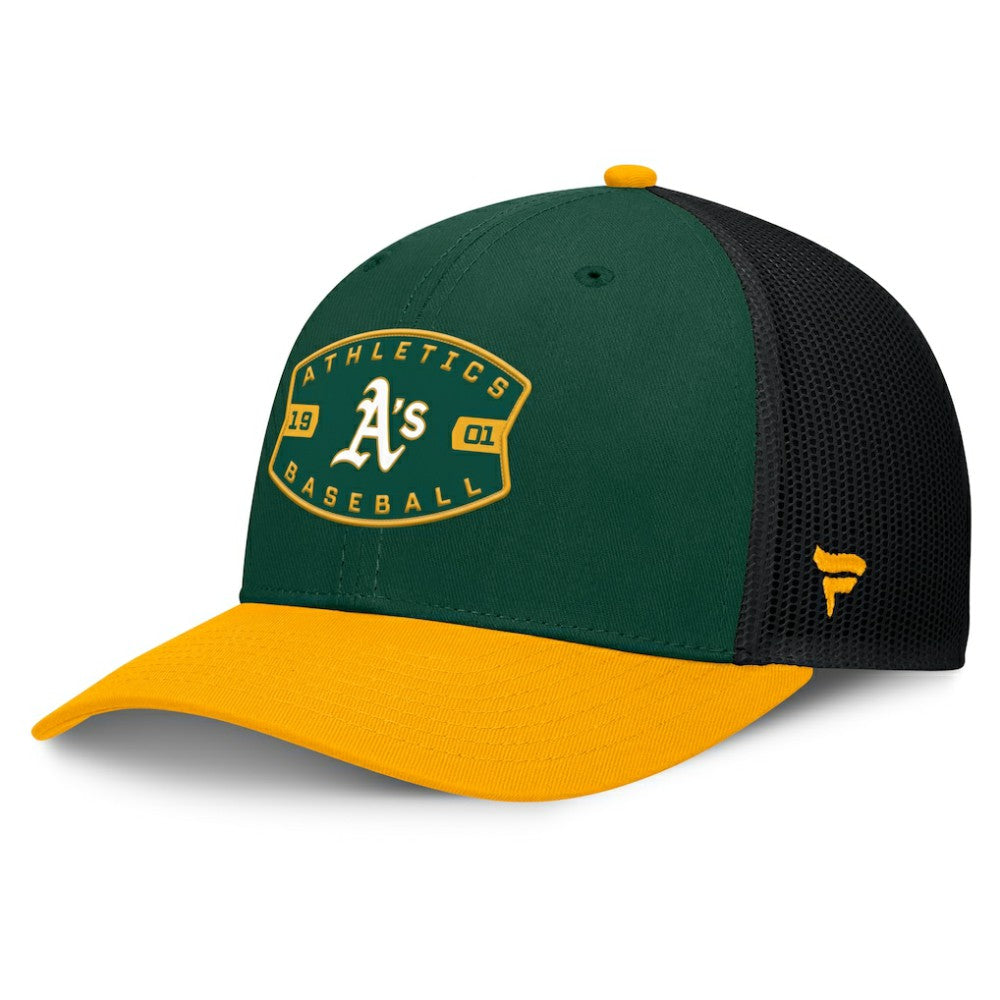 Athletics Cutoff Adjustable Trucker Hat Green/Gold