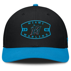 Miami Marlins Cutoff Adjustable Trucker Hat Black/Blue