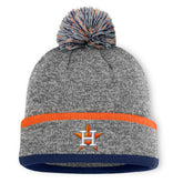 Houston Astros Backstop Cuffed Knit Hat with Pom Heather Gray