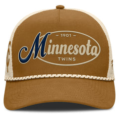 Minnesota Twins A-Frame Trucker Adjustable Hat Brown