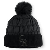 Colorado Rockies Nightcap Cuffed Knit Hat with Pom Black