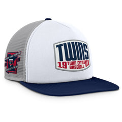 Minnesota Twins Cranked Foam Front Patch Trucker Adjustable Hat Gray/White
