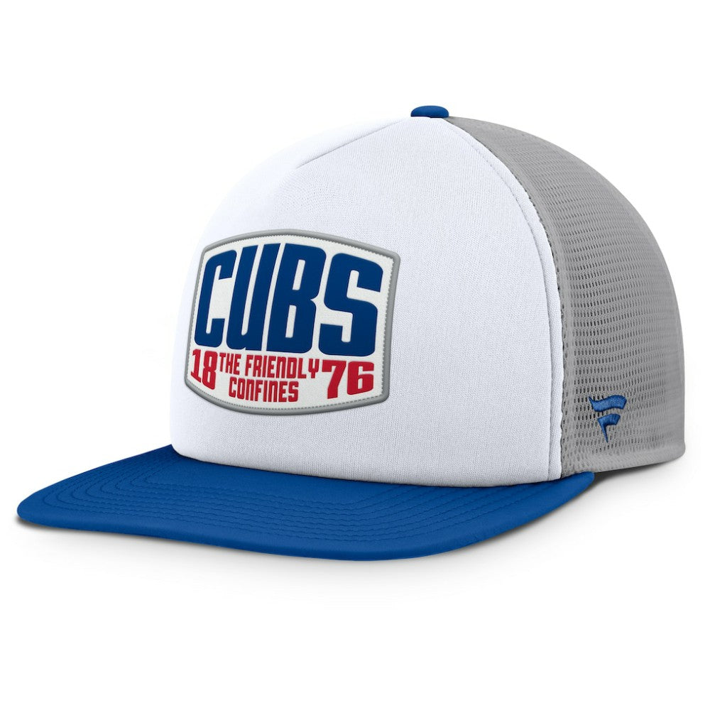 Chicago Cubs Cranked Foam Front Patch Trucker Adjustable Hat Gray/White