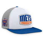 New York Mets Cranked Foam Front Patch Trucker Adjustable Hat Gray/White