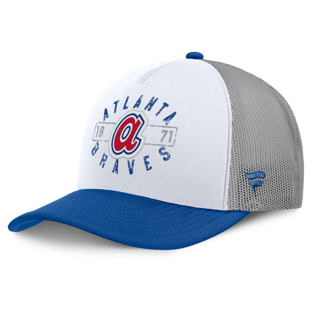 Atlanta Braves Designated A-Frame Foam Front Trucker Adjustable Hat White/Royal