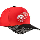 Detroit Red Wings Mitchell & Ness May Flowers Pro Crown Adjustable Hat - Red/Black Hats