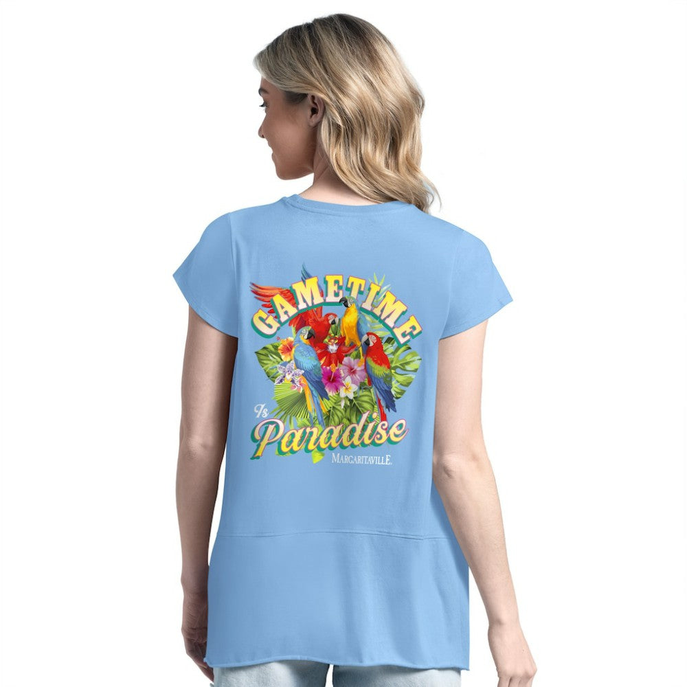 Tampa Bay Rays Margaritaville Women's Gametime is Paradise T-Shirt Light Blue