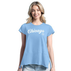 Chicago Cubs Margaritaville Women's Gametime is Paradise T-Shirt Light Blue