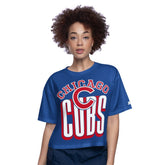 Chicago Cubs Starter Women's Play the Ball Boxy Cropped T-Shirt Royal