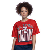 St. Louis Cardinals Starter Women's Play the Ball Boxy Cropped T-Shirt Red