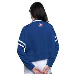 Chicago Cubs Starter Women's Power Play Cropped Pullover Sweatshirt Royal