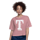 Texas Rangers Starter Women's Play the Ball Boxy Cropped T-Shirt Pink
