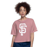 San Francisco Giants Starter Women's Play the Ball Boxy Cropped T-Shirt Pink