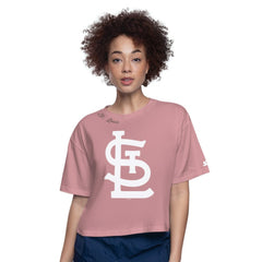 St. Louis Cardinals Starter Women's Play the Ball Boxy Cropped T-Shirt Pink