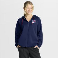 New York Rangers Fanatics Women's Authentic Pro Rink Raglan Full-Zip Hoodie - Navy Hoodies