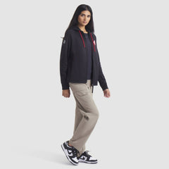 Detroit Red Wings Fanatics Women's Authentic Pro Rink Raglan Full-Zip Hoodie - Black Hoodies