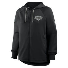 Los Angeles Kings Fanatics Women's Authentic Pro Rink Raglan Full-Zip Hoodie - Black Hoodies