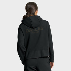 Dallas Stars Fanatics Women's Authentic Pro Road Tri-Blend Quarter-Zip Hoodie - Black Hoodies