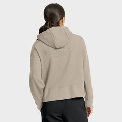 Florida Panthers Fanatics Women's Authentic Pro Road Tri-Blend Quarter-Zip Hoodie - Tan Hoodies