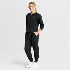Pittsburgh Penguins Fanatics Women's Authentic Pro Road Tri-Blend Quarter-Zip Hoodie - Black Hoodies
