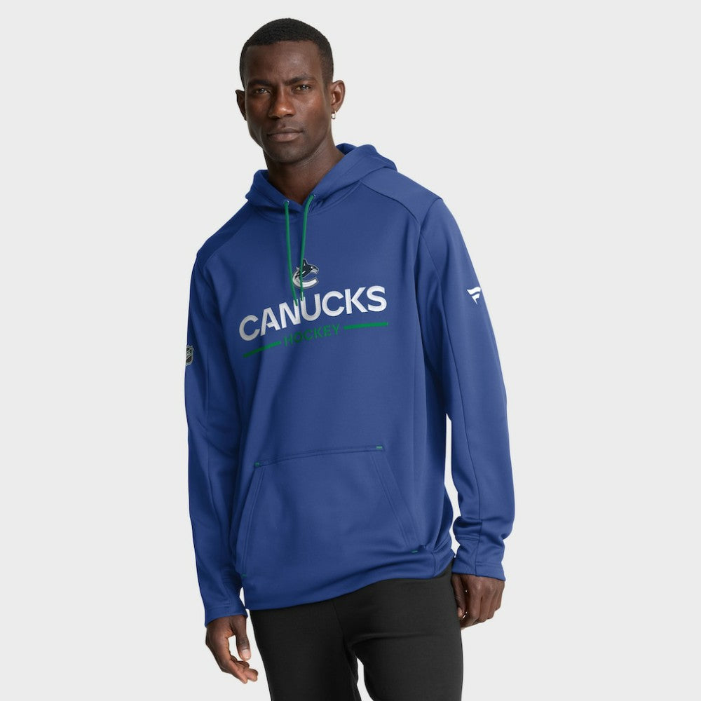 Vancouver Canucks Fanatics Authentic Pro Rink Hoodie - Blue Hoodies