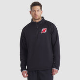 New Jersey Devils Fanatics Authentic Pro Rink Raglan Quarter-Zip Pullover - Black Jerseys