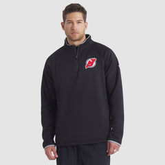 New Jersey Devils Fanatics Authentic Pro Rink Raglan Quarter-Zip Pullover - Black Jerseys