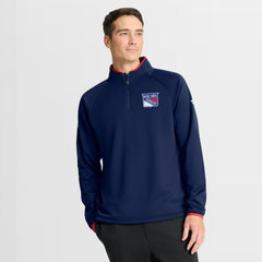 New York Rangers Fanatics Authentic Pro Rink Raglan Quarter-Zip Pullover - Navy Pullover