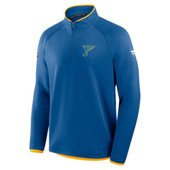 St. Louis Blues Fanatics Authentic Pro Rink Raglan Quarter-Zip Pullover - Blue Pullover