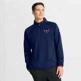 Washington Capitals Fanatics Authentic Pro Rink Raglan Quarter-Zip Pullover - Navy Pullover