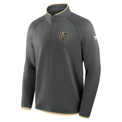 Vegas Golden Knights Fanatics Authentic Pro Rink Raglan Quarter-Zip Pullover - Black Pullover