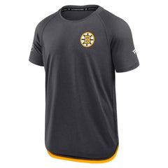 Boston Bruins Fanatics Authentic Pro Rink Raglan Performance T-Shirt - Charcoal T-shirts