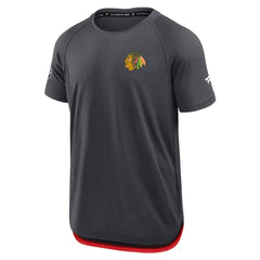 Chicago Blackhawks Fanatics Authentic Pro Rink Raglan Performance T-Shirt - Charcoal T-shirts