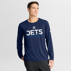 Winnipeg Jets Fanatics Authentic Pro Rink Tech Long Sleeve T-Shirt - Navy T-shirts