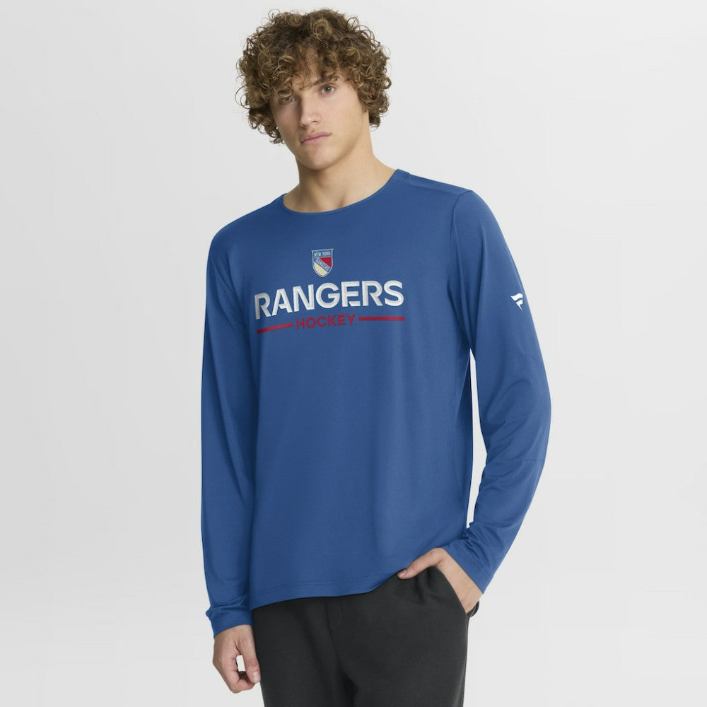 New York Rangers Fanatics Authentic Pro Rink Centennial Tech Long Sleeve T-Shirt - Blue T-shirts