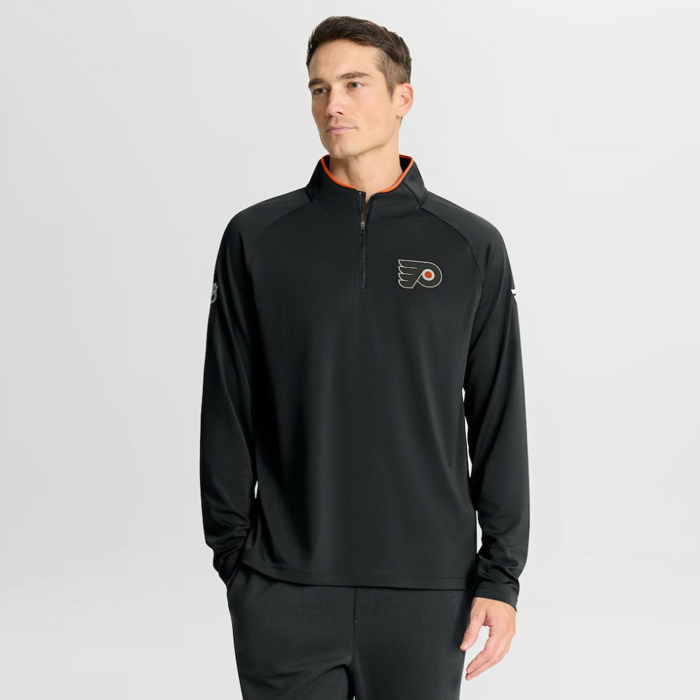 Philadelphia Flyers Fanatics Authentic Pro Rink Training Quarter-Zip Pullover - Black Pullover