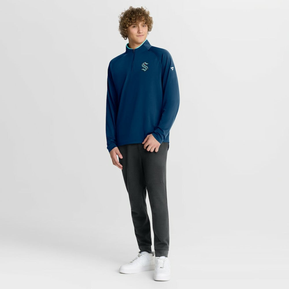 Seattle Kraken Fanatics Authentic Pro Rink Training Quarter-Zip Pullover - Deep Sea Blue Pullover