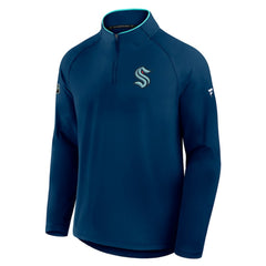 Seattle Kraken Fanatics Authentic Pro Rink Training Quarter-Zip Pullover - Deep Sea Blue Pullover
