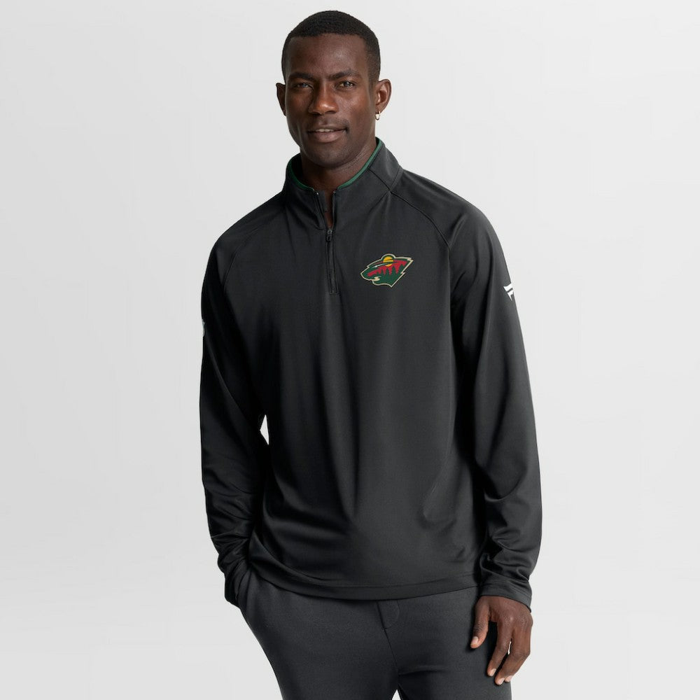 Minnesota Wild Fanatics Authentic Pro Rink Training Quarter-Zip Pullover - Black Pullover
