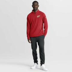 Detroit Red Wings Fanatics Authentic Pro Rink Training Centennial Raglan Quarter-Zip Pullover - Red Pullover