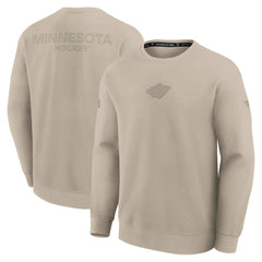 Minnesota Wild Fanatics Authentic Pro Road Tri-Blend Sweatshirt - Tan Sweatshirts