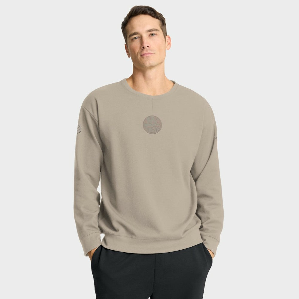 New York Islanders Fanatics Authentic Pro Road Tri-Blend Sweatshirt - Tan Sweatshirts