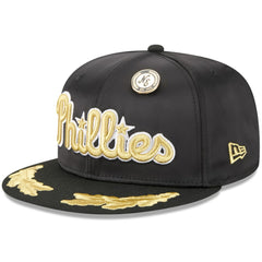 Philadelphia Phillies 2025 59FIFTY Day Gold Leaf 59FIFTY Fitted Hat Black
