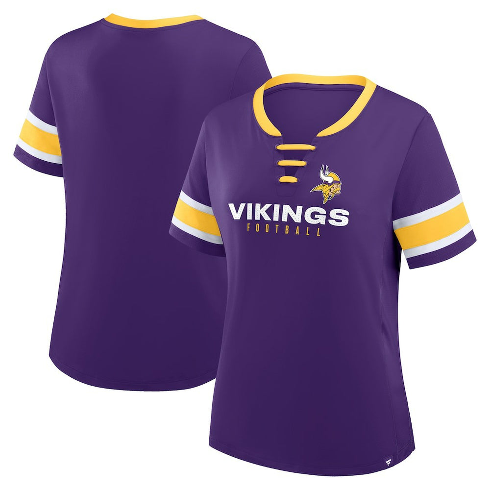 Minnesota Vikings Women's Redzone Draw Play Athena Lace-Up T-Shirt - Purple outlet